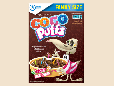 COCO Puffs cartoon cereal character design cocoa puffs disney illustration jmaruyama package design pixar