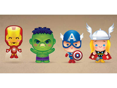 Kawaii Avengers captain america cute disney hulk iron man kawaii marvel thor