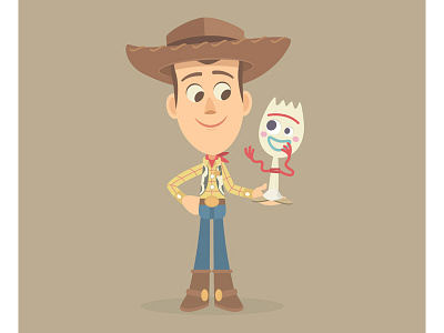 Woody and Forky animation character art character design cute disney illustration pixar woody