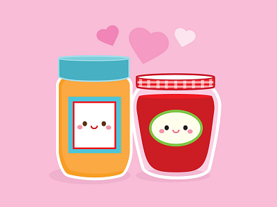 PB & J character design childrens illustration cute icon illustration kawaii logo