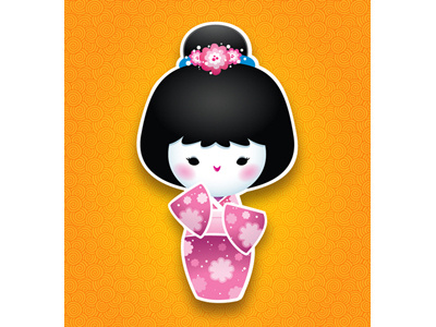 Kawaii Kokeshi (Pink)