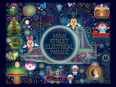 Disney Scrapbook Pages - Main Street Electrical Parade - Readymade Pages -  12x12 Cardstock - Just Add Photos