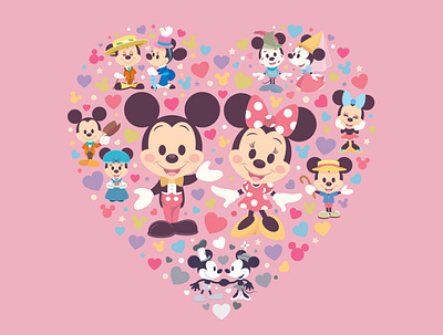 Cutie Couple character design disney illustration mickey mouse vector