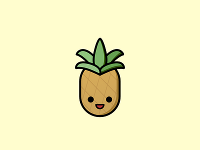 A Cute Pineapple cute funny illustration pineapple sketch vector