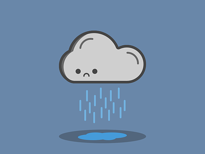 Sad Cloud blue cloud galicia grey illustration sad sketch vector