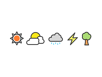 Weather Icons color colorful flat icon icons minimalist vector weather