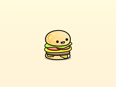 Happy Burger burger cute food hamburger illustration sketch vector