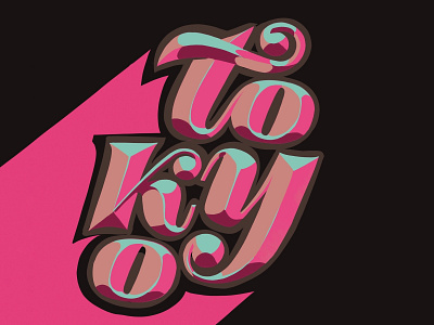 Tokyo 3d letters design hand lettering illustration ipad lettering logo typography vector