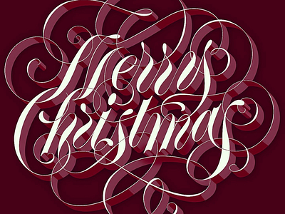 Merry Christmas Spenserian lettering spenserian lettering