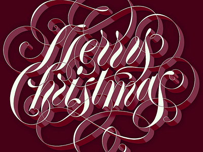 Merry Christmas Spenserian lettering