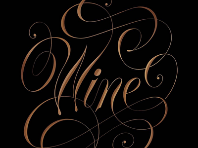 Wine Spenserian lettering