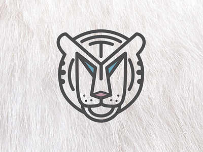 Tiger flat icon logo tiger white
