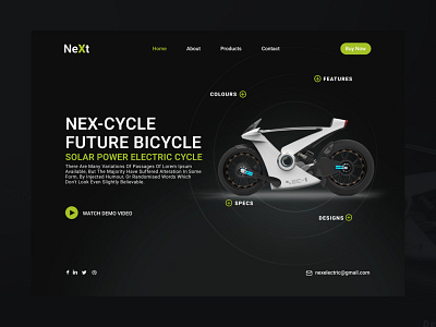 Solar-Power Bike Landing Page.. appdesign branding design illustration webdesign