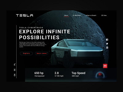 Tesla Landing Page Concept.. appdesign branding illustration typography ui ux webdesign