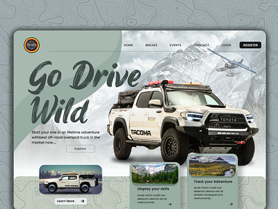 Offroad Truck Landing Page adventure appdesign branding design landing page mountain travel ui uiux ux webdesign
