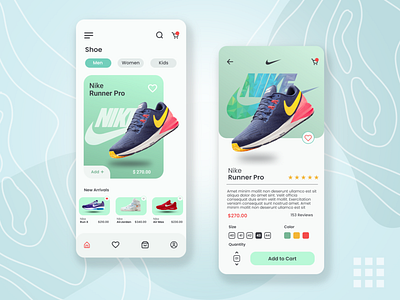 Nike Shoe Apps Concept appdesign bussiness commerce design nike shoe ui uiux ux