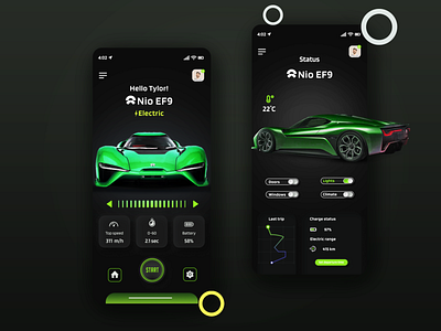 Electric Car App Concept... animation appdesign branding car design interface mobile ui user experience ux uxdesign web webdesign