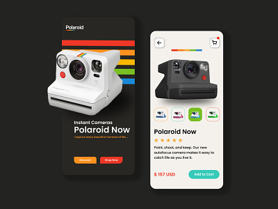 Polaroid Camera App appdesign branding illustration interface logo ui uidesign userexperience ux uxdesign vector webdesign