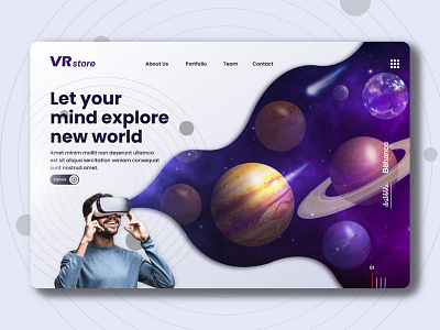 Virtual Reality Landing Page appdesign design interface space ui ui design ux ux design virtual reality webdesign