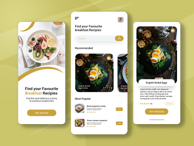 Food Recipes App Concept.. appdesign branding delicious dribble food illustration mobile app recipes typography ui ui design user experience user interface ux ux design webdesign website