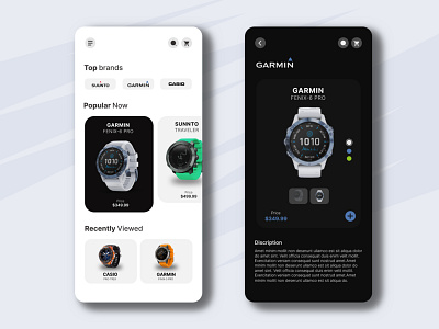 Trekking Watch Shop App appdesign application behance branding developer dribbble gradient logo mobile design ui ui design ui designer user experience user interface ux ux designer webdesign