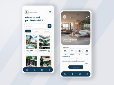 Holiday Booking App Concept.. appdesign behance developer dribbble illustration interface mobile design ui user experience ux webdesign