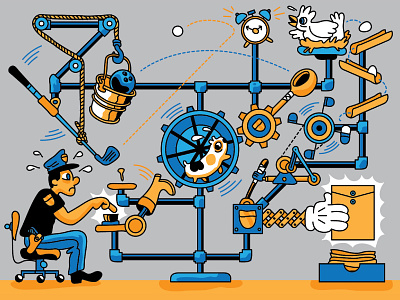 Police Report editorial goldberg machine illustration police portland