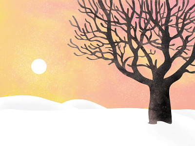 Calendar 2017 - December adobe illustrator adobe photoshop calendar illustration snow solstice tree vector watercolor