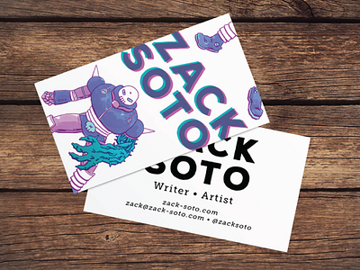 Zack Soto Business Card biz card business card comics power button zack soto