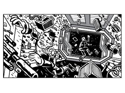 Titan Panel - Airlock comic book comics panel scifi wip