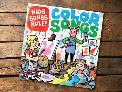 Kids Songs Rule Color Songs album art cartooning illustration watercolor