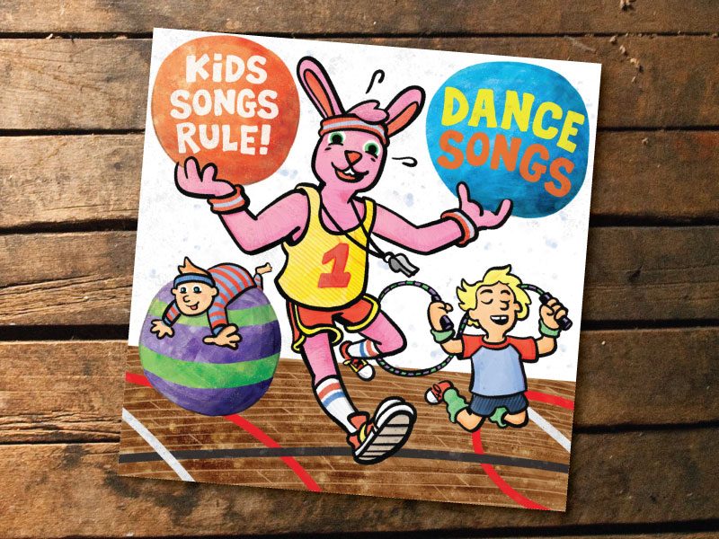 Kids Songs Rule Dance Songs watercolor illustration cartooning album art