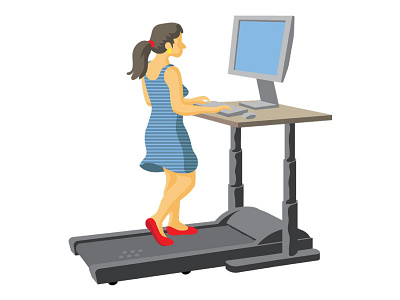 Treadmill Desk Vector illustration flat illustrator vector