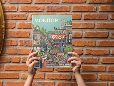 Monitor Cover illustration magazine cover monitor right to the city