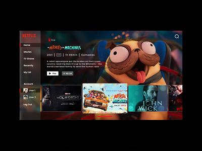 Netflix TV App Redesign app cinema movie netflix ticket tv ui web design web site