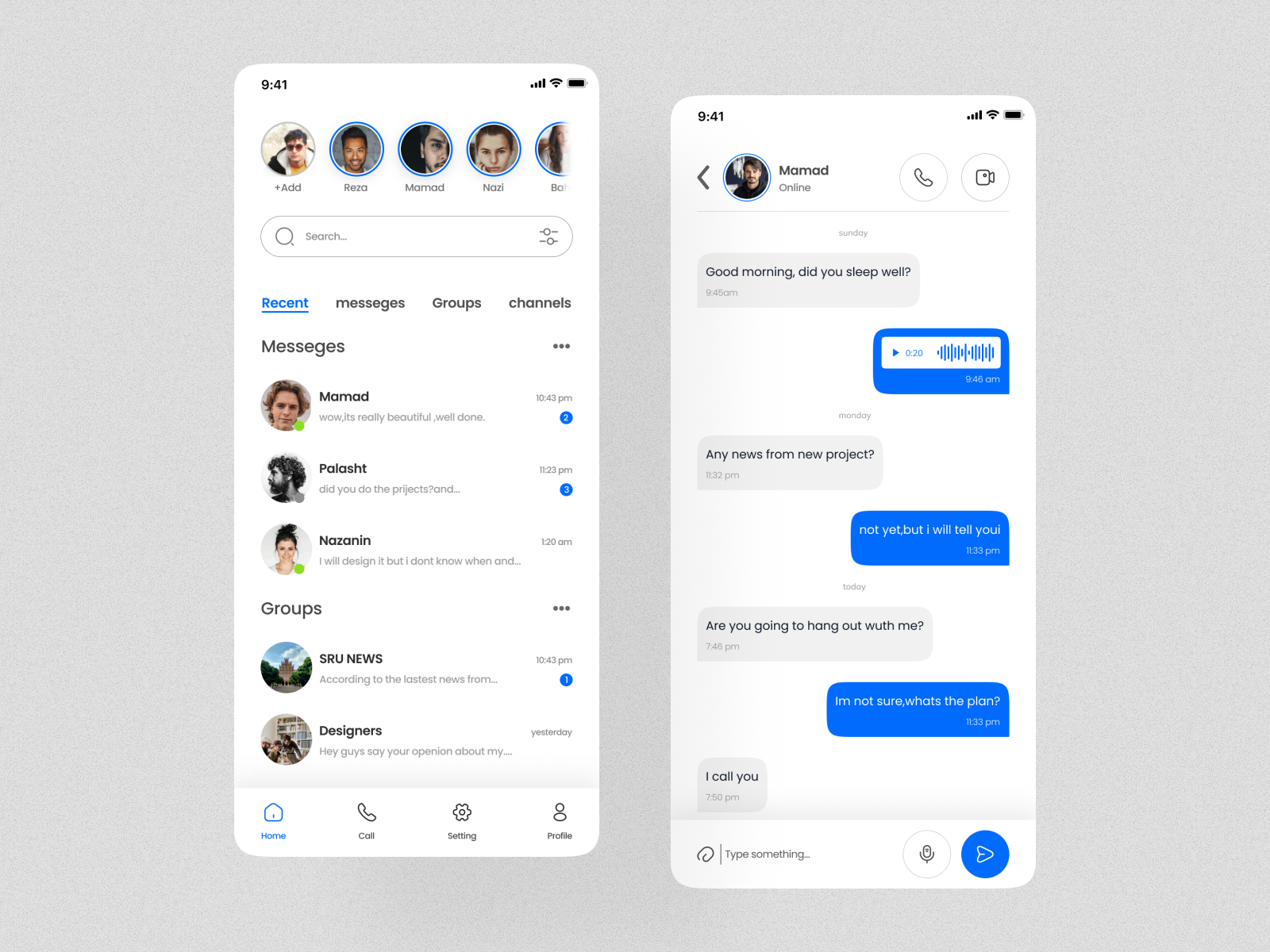 Messenger App By Amir.tjfr.ui On Dribbble