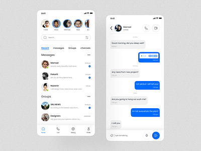 Messenger App app design messenger mobile telegram ui whatsapp
