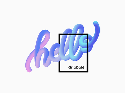 Hello Dribbble font hello illustration