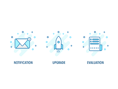 A series of icons for popup evaluation icon notification popup upgrade