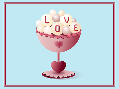 Sweet ice cream, with love. adobe illustrator cafe design feeling graphic design illustration love typography vector