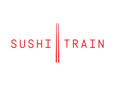 Sushi Train logo japanese logo red restaurant sushi