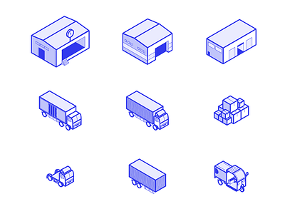 Transportation Logistics icons icon illustration web