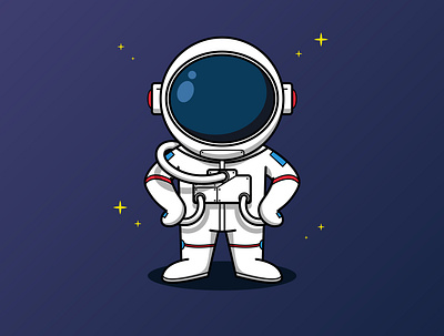 Cute astronaut mascot character illustration