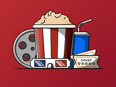 Cinema movie time element illustration