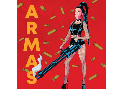 "ARMAS" cover comics cover design gun illustration music cover sketching