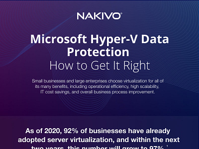 Microsoft Hyper-V data protection how to get it right backup backup and recovery backup hyper v design hyper v hyper v backup illustration microsoft 365 microsoft 365 backup nakivo office 365 ransomware ransomware protection