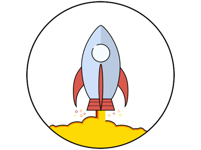 Rocket Ship Icon blast blue icon red rocket space