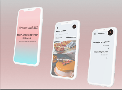 Dream Bakers- a bakery learning app app branding design icon illustration logo typography ui ux