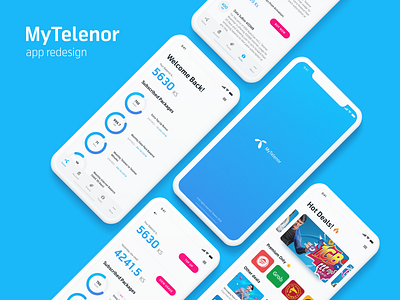 Redesign of myTelenor app app ui branding rebranding redesign uiux uiuxdesign ux design