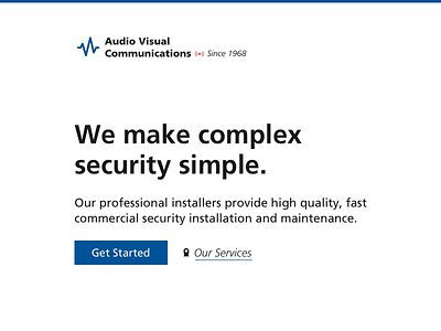 Avcomm blue security simple website